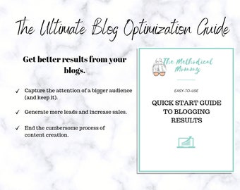 Blog Optimization Guide: more traffic, leads and sales. Better results from content marketing, SEO, blog templates, layout, format