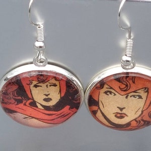 SCARLET WITCH Comic Book Earrings