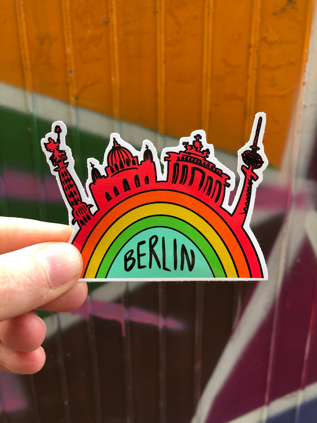 Berlin Rainbow Skyline Die-cut Vinyl Stickers - Etsy