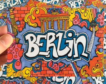 Berlin Graffiti Postcard