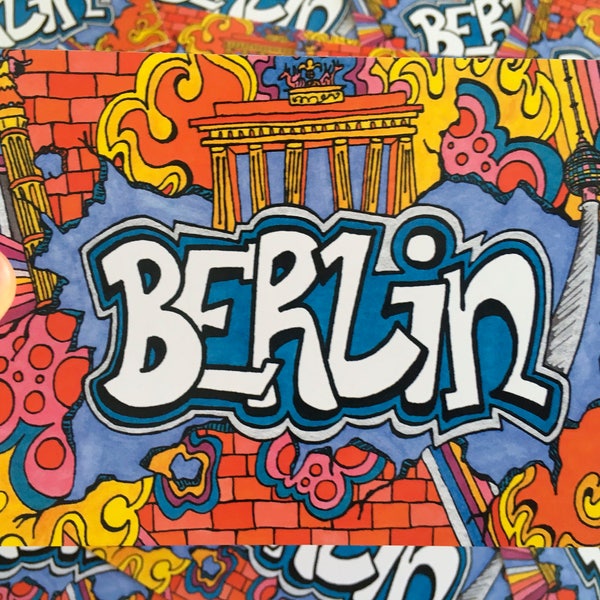 Berlin Graffiti Postkarte