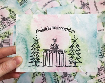 Berlin Brandenburg Gate A6 Christmas Postcards