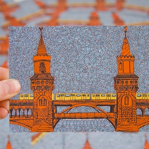 Berlin Oberbaumbrücke A6 Postkarten Print