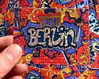 Berlin Graffiti Glitter Stickers