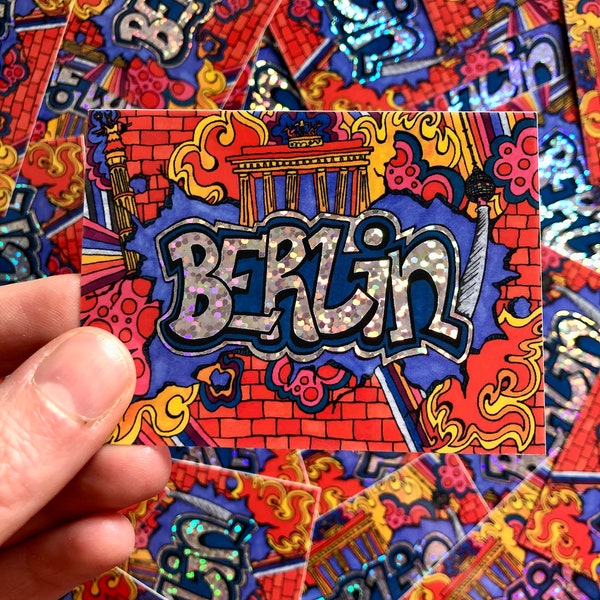 Berlin Graffiti Glitzer Sticker
