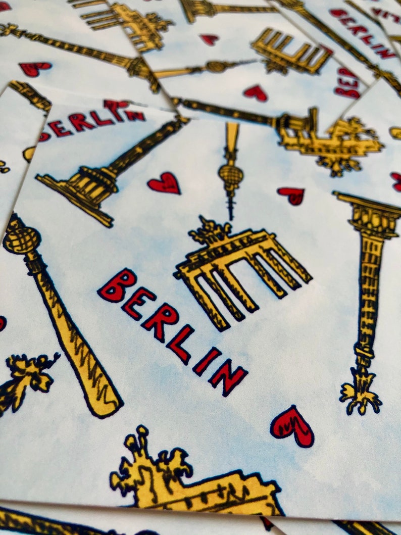 I Love Berlin Pattern Postcard image 4