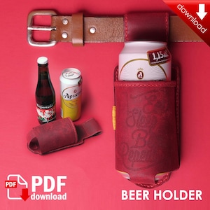 PDF Leather pattern - leather Beer holder