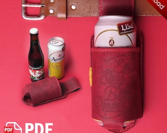PDF Leather pattern - leather Beer holder