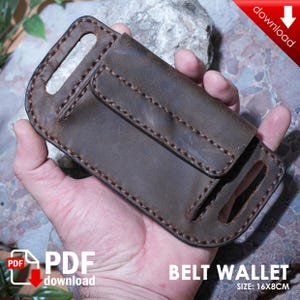 PDF Leather pattern - Leather belt wallet - Leather card holder