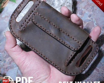 Leather Belt Wallet PDF Pattern - Card Holder Template (Digital Download)