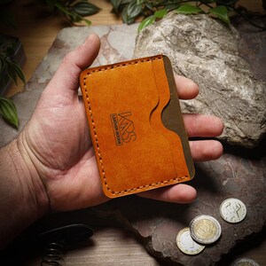 Portafoglio in pelle personalizzato, porta carte sottile da uomo, regalo per lui, porta biglietti da visita, porta carte in pelle