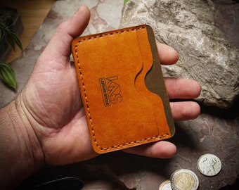 Personalized Leather Card Wallet, Men's Slim Cardholder, Gift for Him, Business Card Holder, Leather Card Case