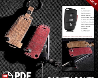 Audi Key Case Cover PDF Pattern – A3, A4, A6, A8, Q7, TT (Digital Download)