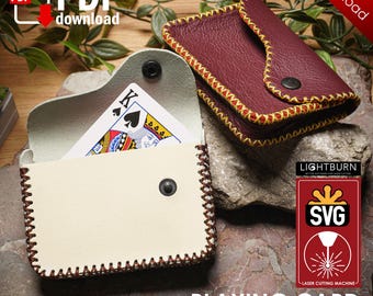 PDF Leather pattern - Playing card case - SVG file for Lighburn, xTool, Glowforge - For Laser cutter