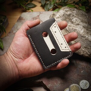 Porta carte in pelle personalizzato, porta carte sottile da uomo, regalo per lui, porta biglietti da visita, porta carte in pelle