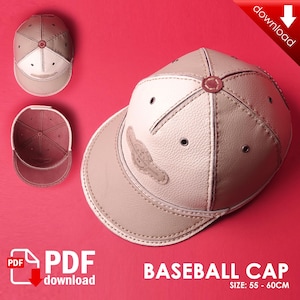 Patron PDF en cuir - Casquette de baseball en cuir