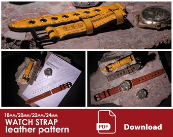 Watch Strap Band Template Pattern Guide Set 18mm 20mm 22mm | Etsy