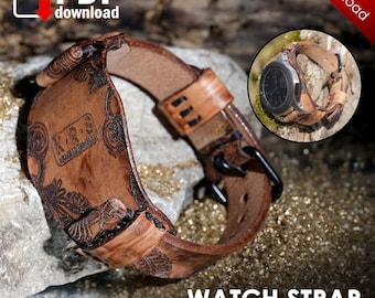 Watch Strap Band Template Pattern Guide Set - 18mm 20mm 22mm 24mm - PDF Leather pattern