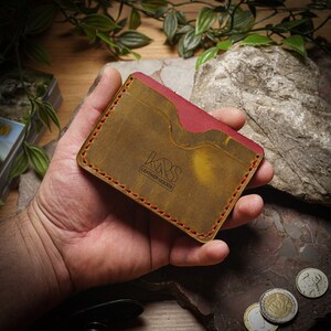 Portafoglio in pelle personalizzato, porta carte sottile da uomo, regalo per lui, porta biglietti da visita, porta carte in pelle