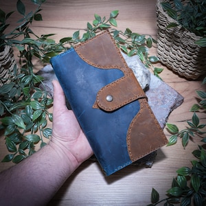 Cartera larga, Cartera de cuero larga, Cartera plegable larga personalizada, Mejor regalo para él, Mejor regalo para ella