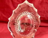 Early American Pattern Glass Hobnail Perfume Scent Bottle with Ornate Stopper Circa 1800s Early 1900s