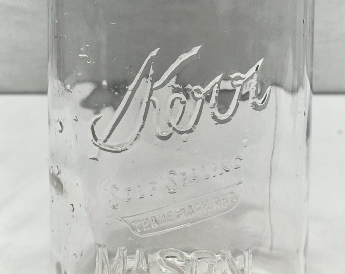 Vintage Kerr Self Sealing Clear Glass Mason Jar-No lid