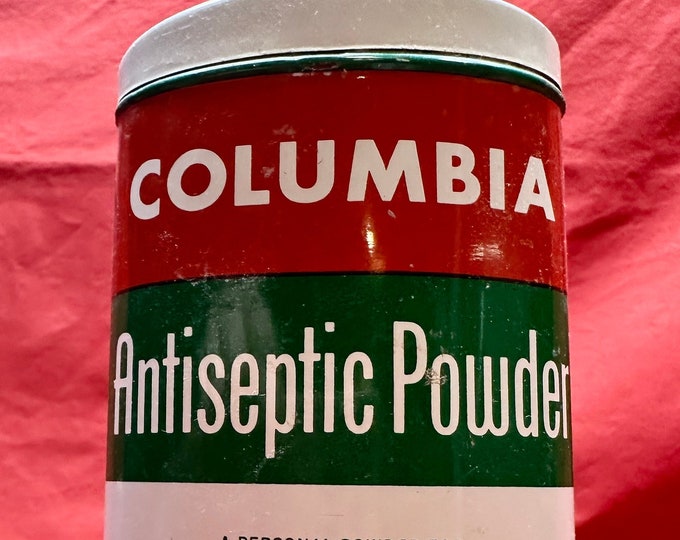 Vintage Columbia Antiseptic Powder Advertising Tin, F C Sturevant Co, Cromwell,Ct