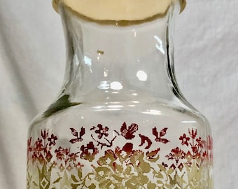 Vintage Glass Juice Carafe with Lid