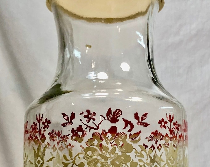 Vintage Glass Juice Carafe with Lid