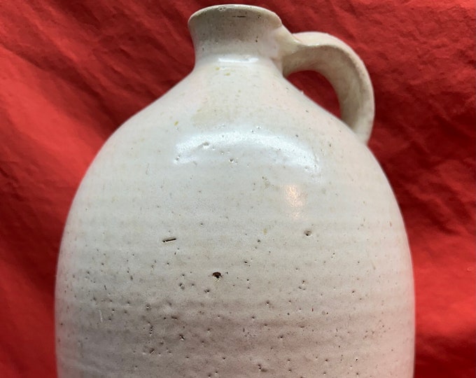 Antique Beige Stoneware Jug with Handle