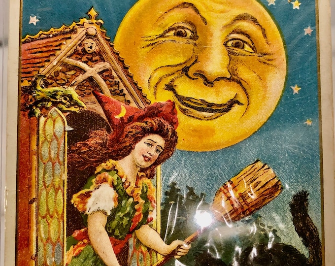 Vintage Halloween Postcard, Circa 1918, Used