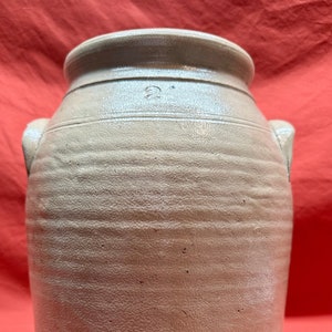 Antique Beige Two Gallon Stoneware Crock with Handles