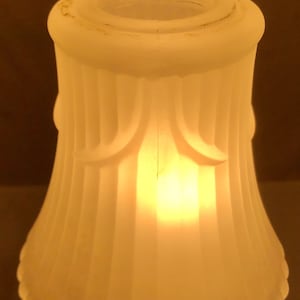 Vintage Ribbed Frosted Glass Glass Lamp Shade/Ceiling Light