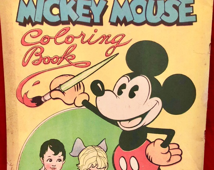 MICKEY MOUSE Coloring Book #871 Rare  Acron, 1st. ed. 1931