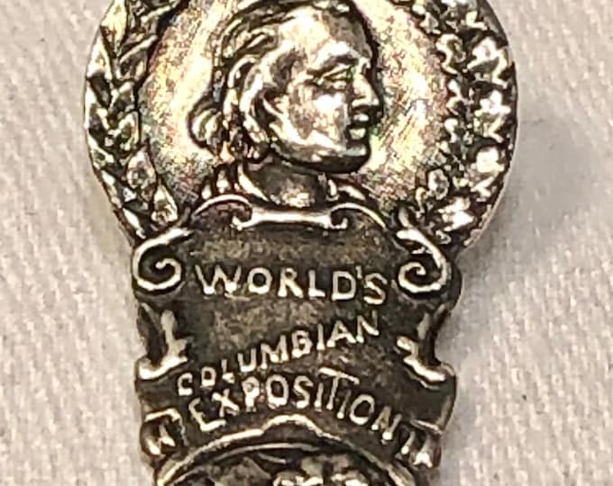 Vintage 1893 Worlds Columbian Exposition ,Chicago,Sterling Silver Souvenir Spoon