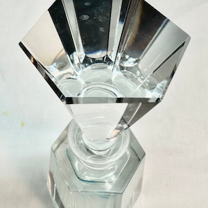Vintage Mid Century Clear Cut Glass Perfume/Scent Bottle