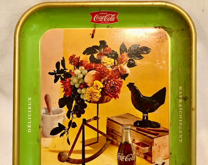 Vintage French Canadian Coca Cola Metal Serving Tray