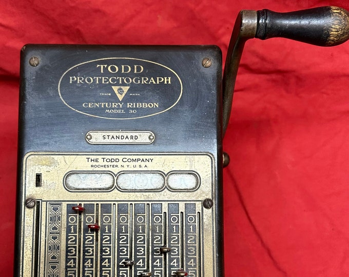 Vintage Toddprotectograph Check Writer Model 30, The Todd Co,Rochester,NY