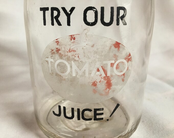 Vintage Retro Glass Tomato Juice Bottle