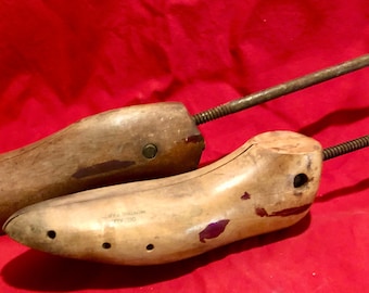 Vintage Mens Wooden Shoe Forms- Two