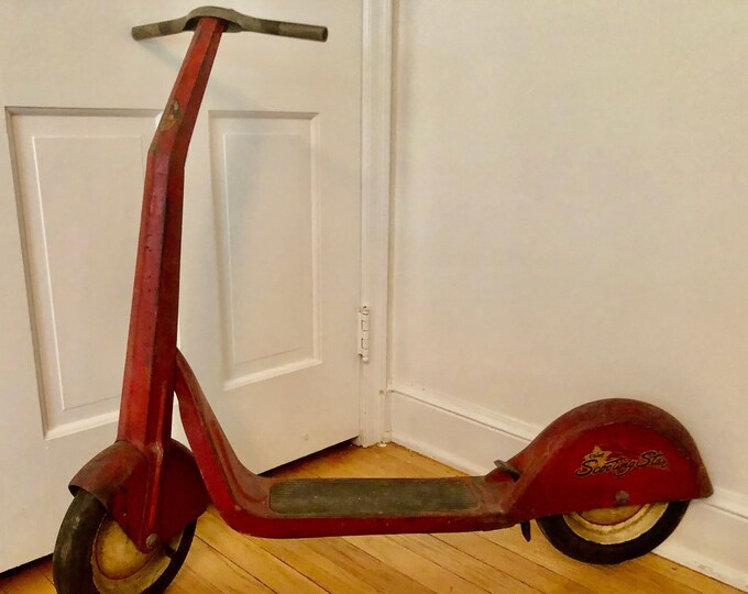 Vintage 'Chief Scooting Star' Self Propelled Childs Pushed Scooter, Circa 1930's