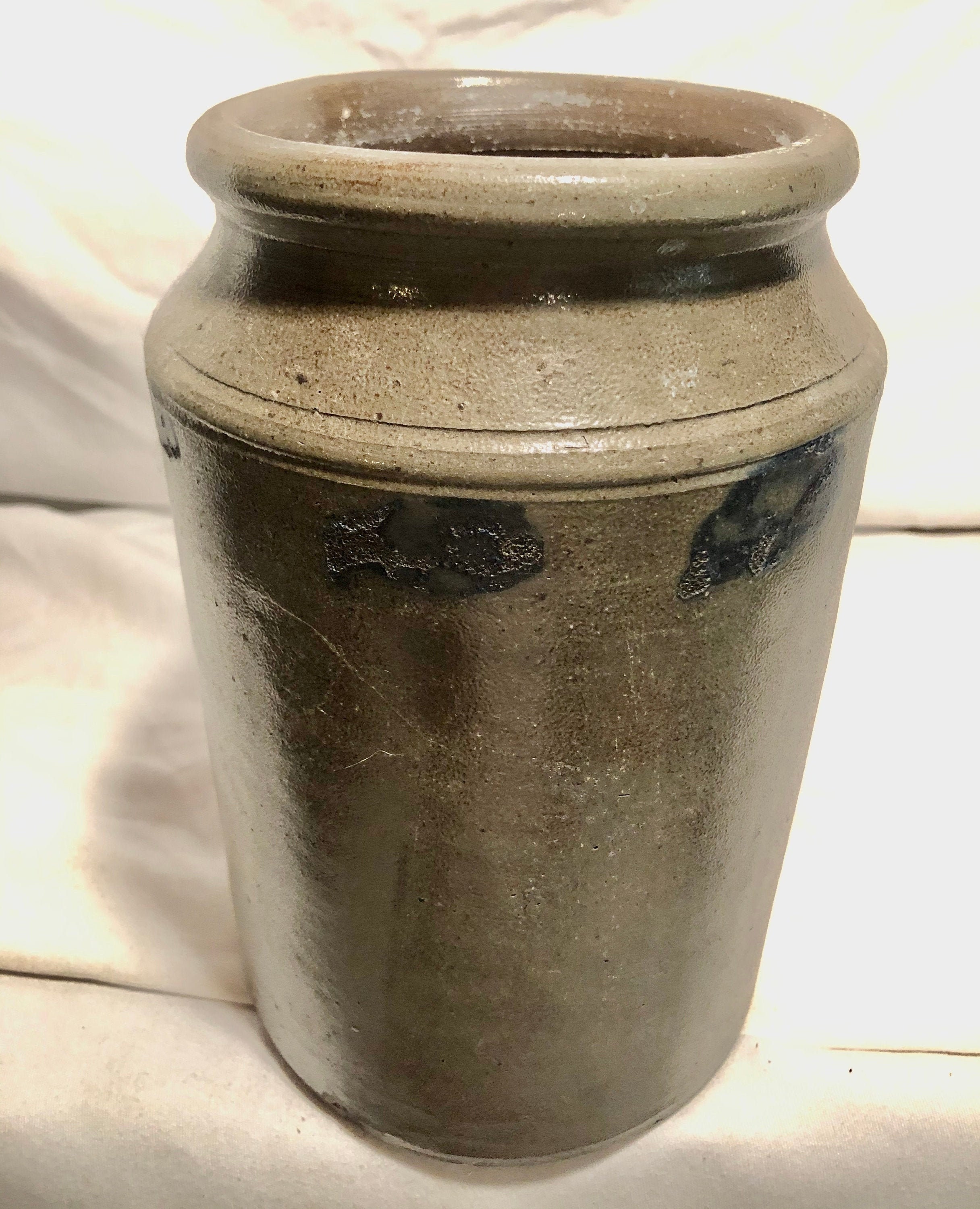 Antique Pennsylvania Stoneware Crock with Blue Cobalt Design