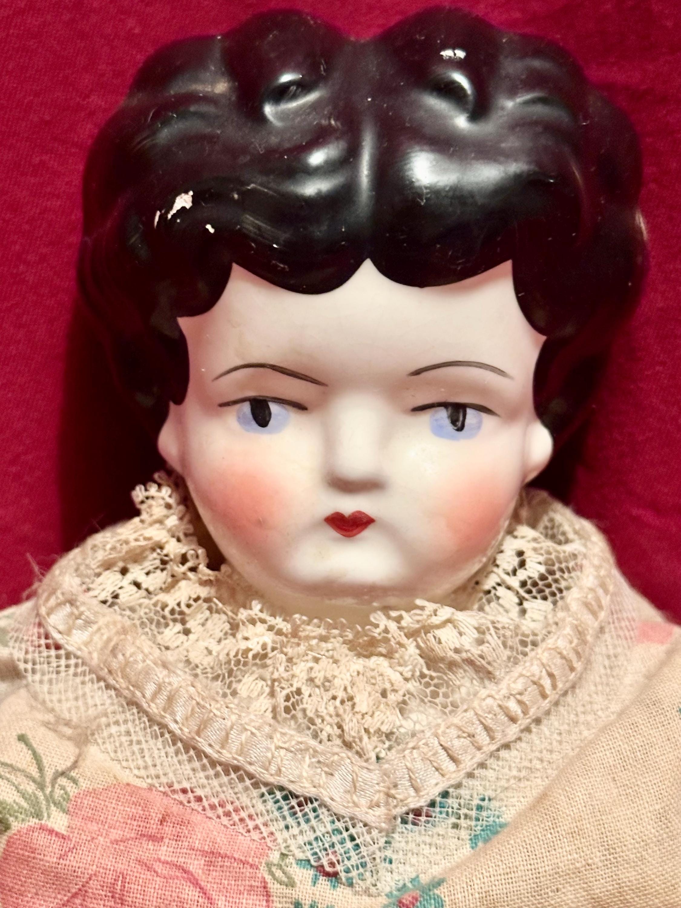 Vintage Victorian Brunette Porcelain China Doll - Etsy Israel
