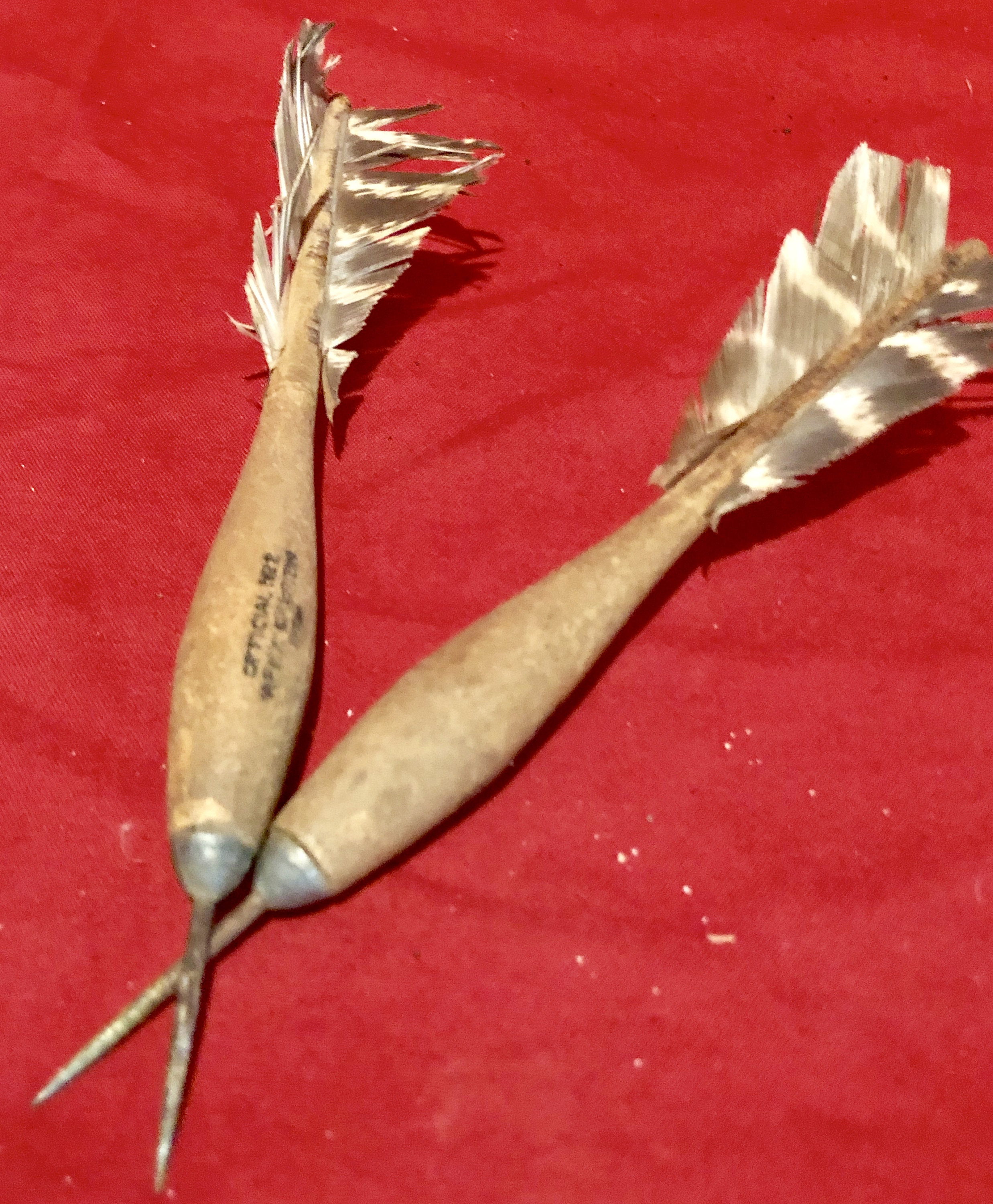 Vintage No 2 Apex Wooden Darts with Steel Tips, Norristown, Pa, Set of Two