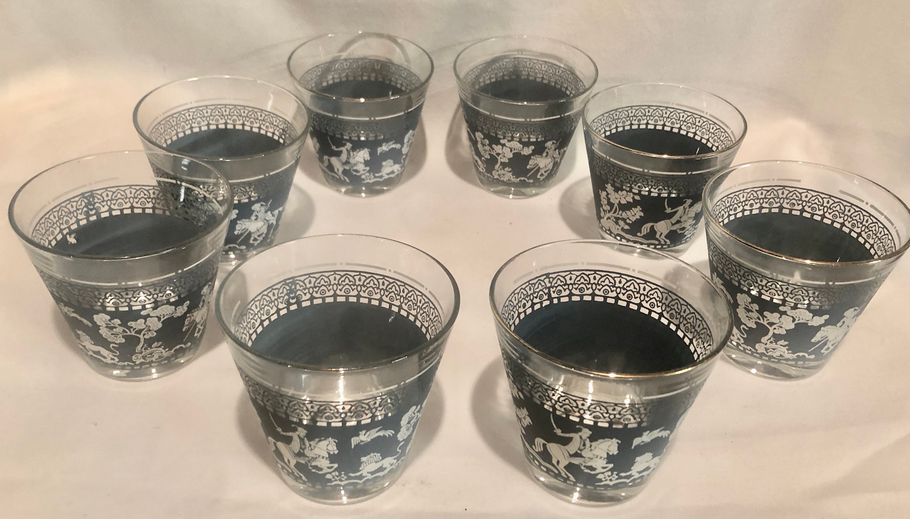 Vintage HazelAtlas Wedgewood Blue Jasperware Arabian Knights/Warrior