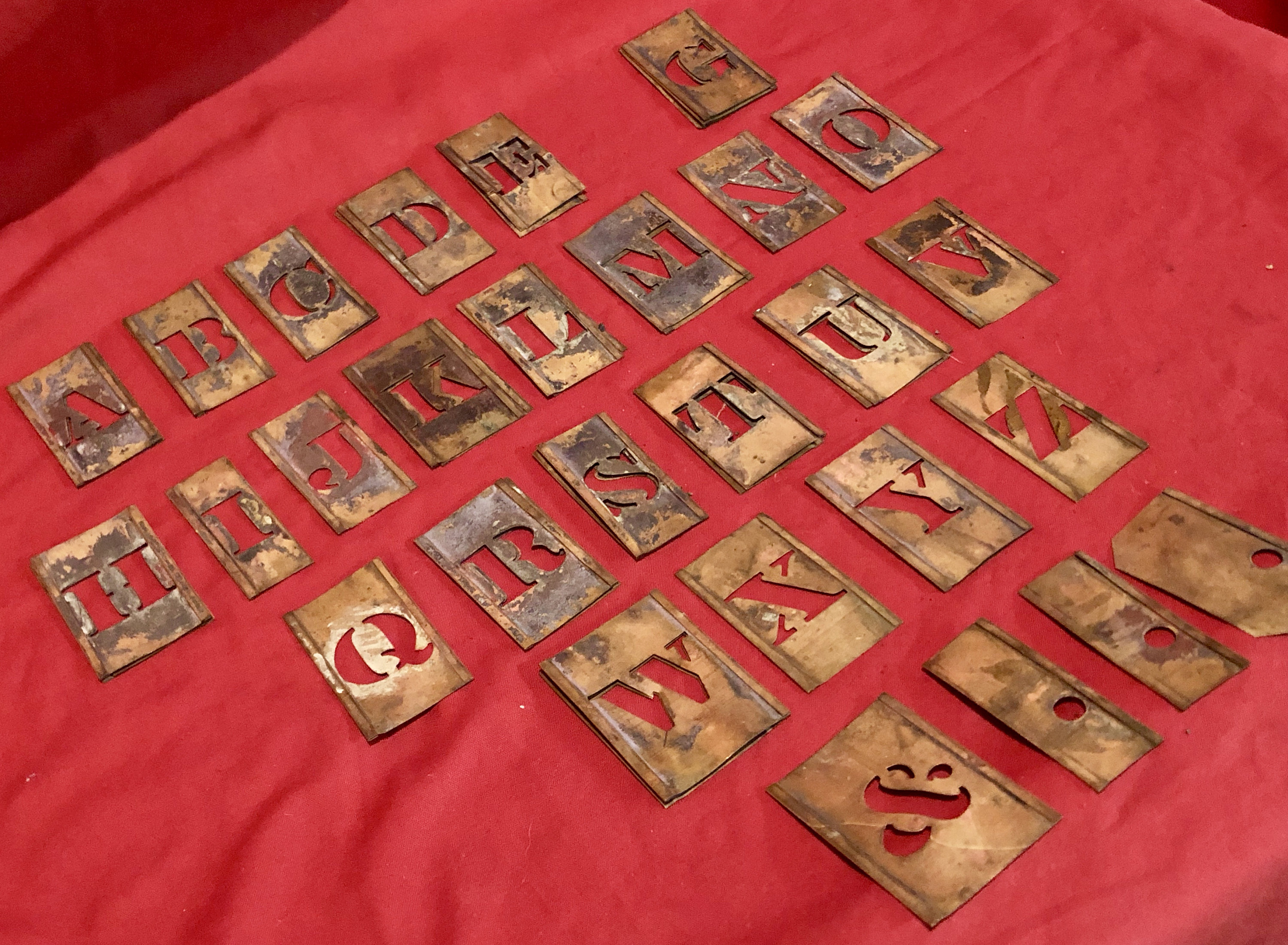 Antique Metal Alphabet/Letter Stencils