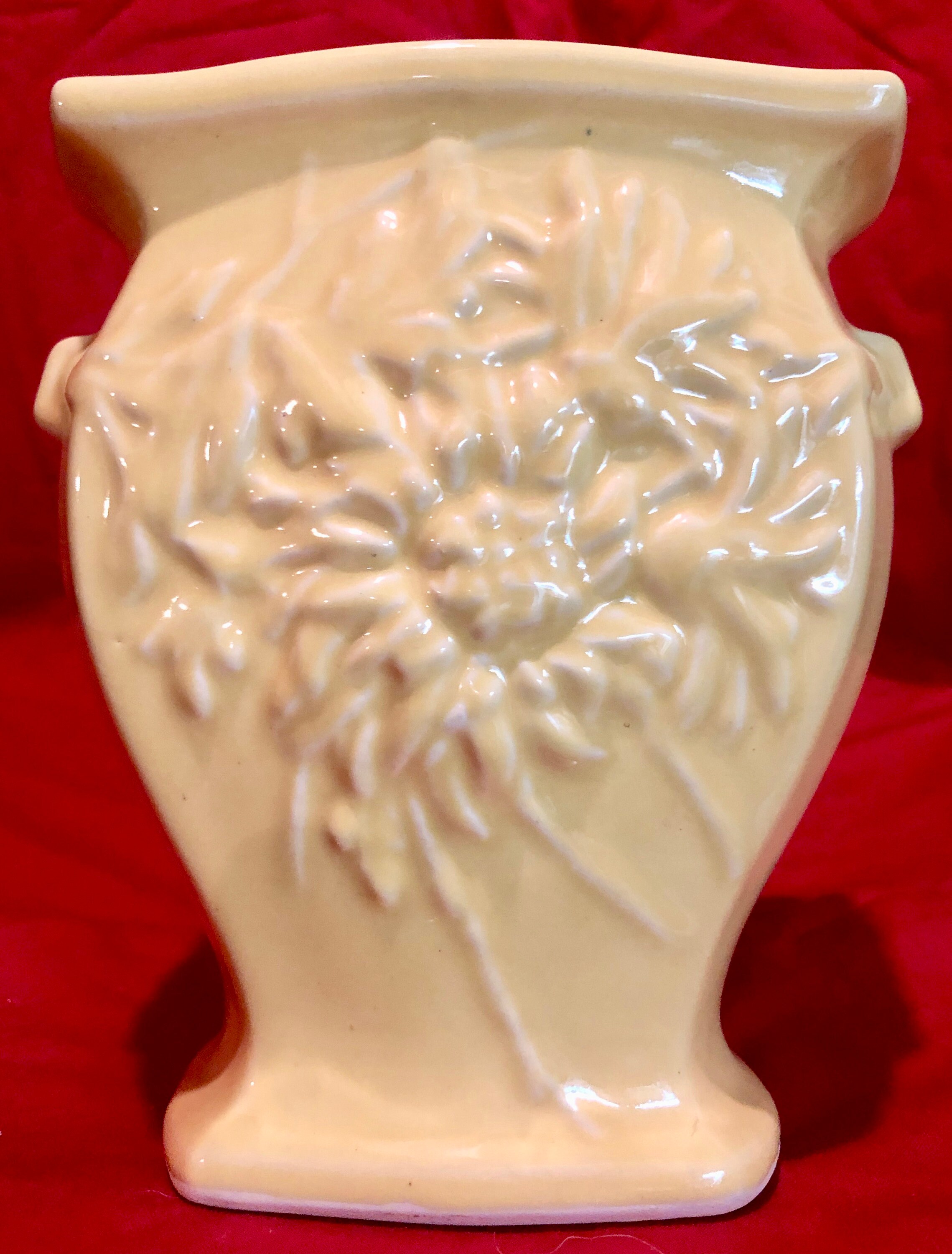 McCoy Pottery Vintage Yellow Flowered Vase