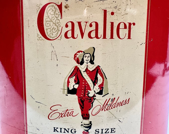 Vintage Cavalier Cigarette Advertising/Storage Tin ,R J Reynolds Tobacco Co,Winston-Salem NC