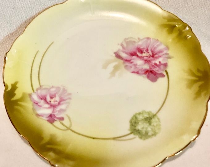 RS Germany Rose and Green Porcelain Dish