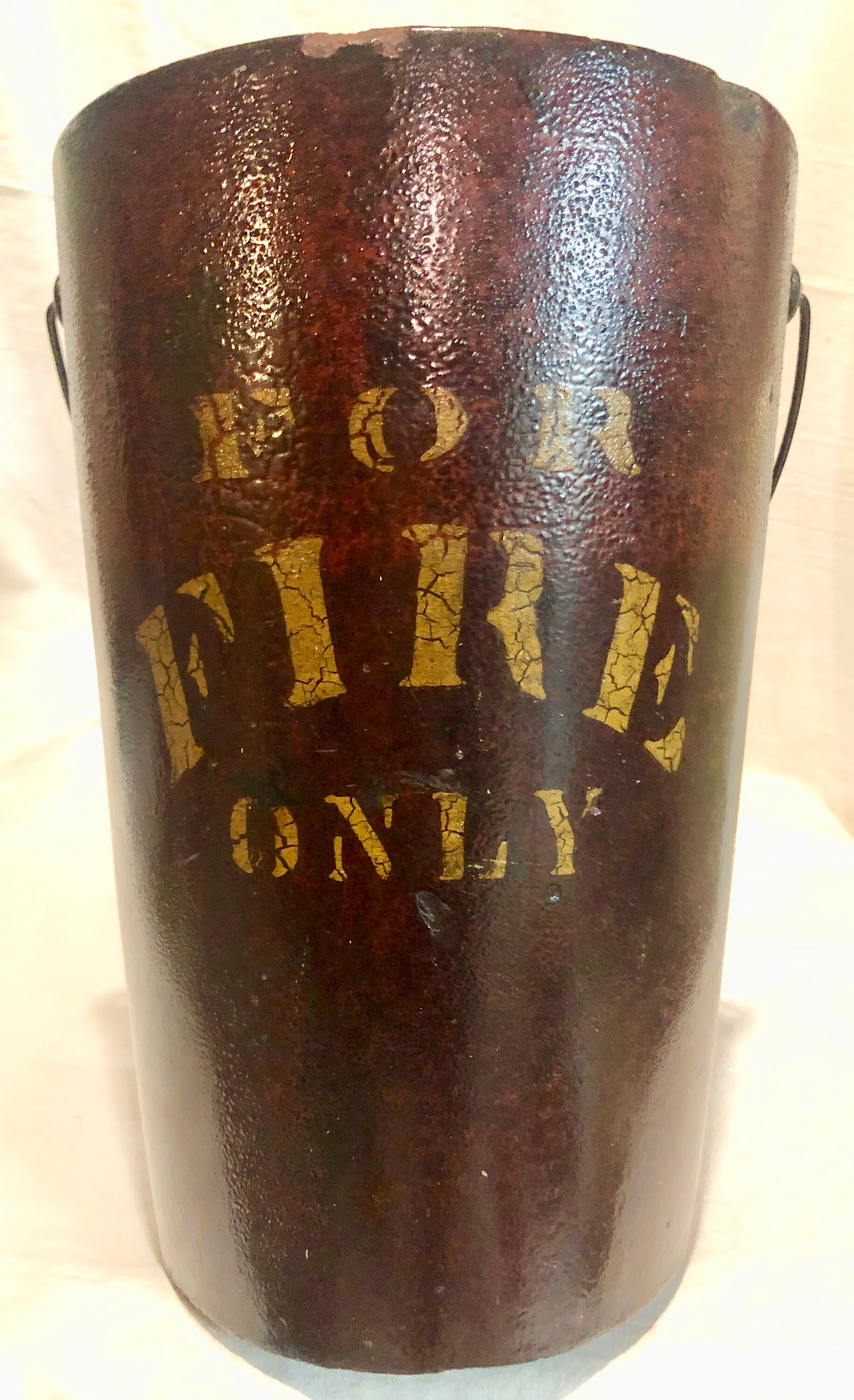 Antique Fire Bucket ,United Indurated Fibre Co, Portland, Maine, Circa